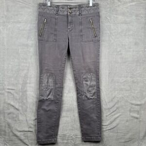 Pilcro and the Letterpress Gray Utility Pants Size 30 Embroidered Zipper Pockets